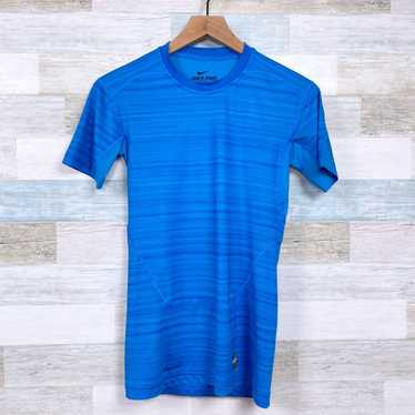 Nike Nike Pro Combat Compression T Shirt Blue Dri… - image 1