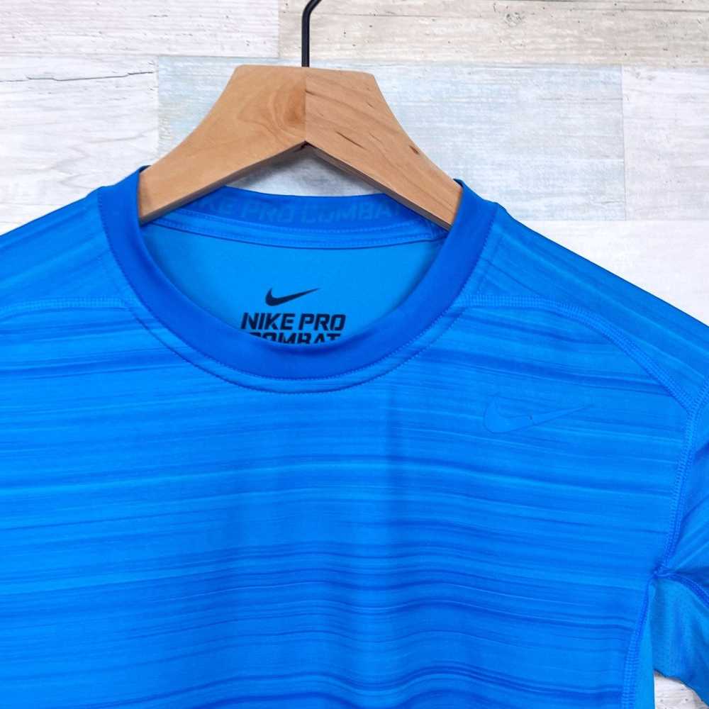 Nike Nike Pro Combat Compression T Shirt Blue Dri… - image 2