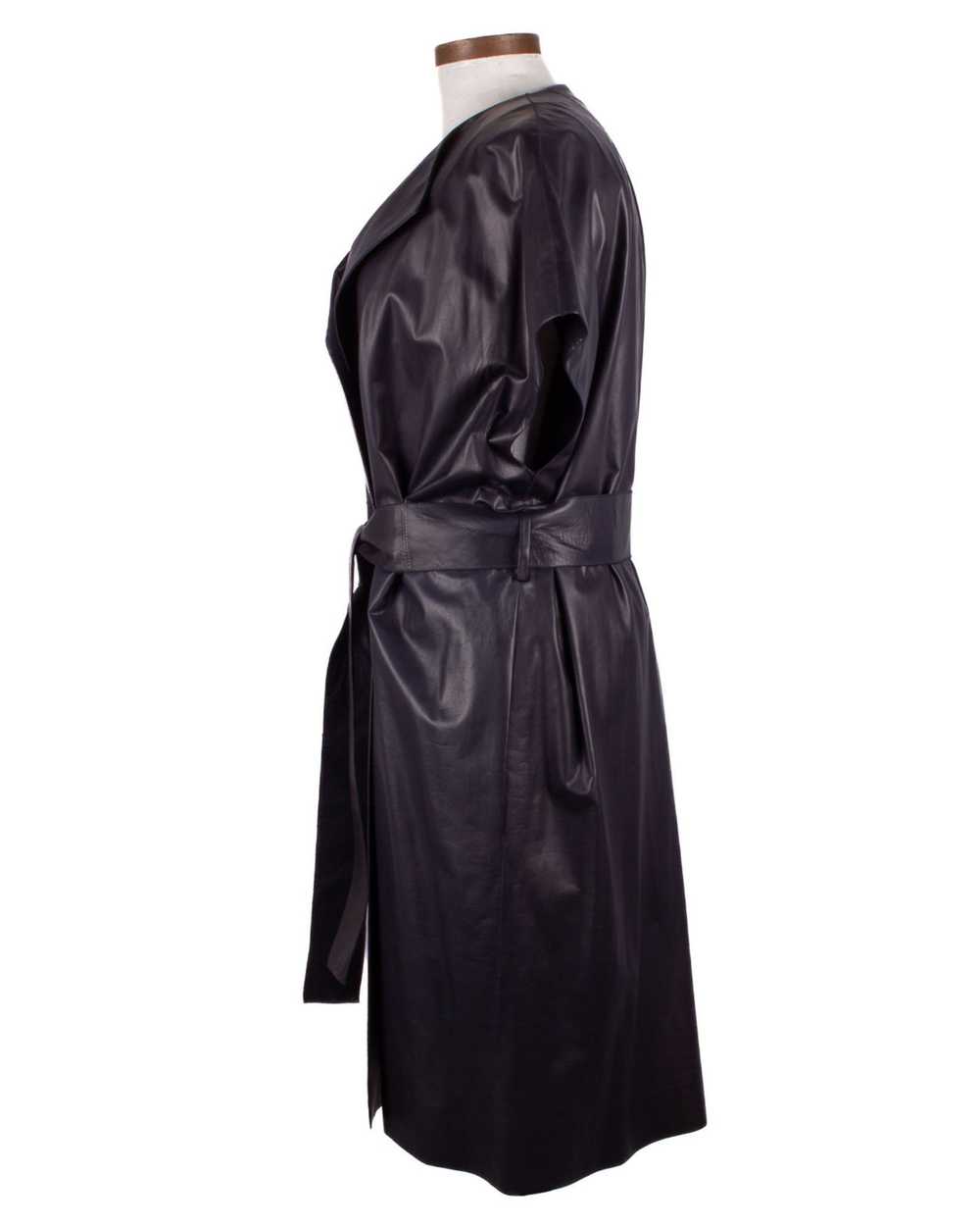 The Row THE ROW DARK NAVY BELTED LEATHER OVERCOAT - image 3