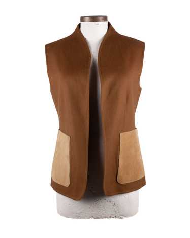 The Row THE ROW CAMEL BROWN CASHMERE SUEDE VEST