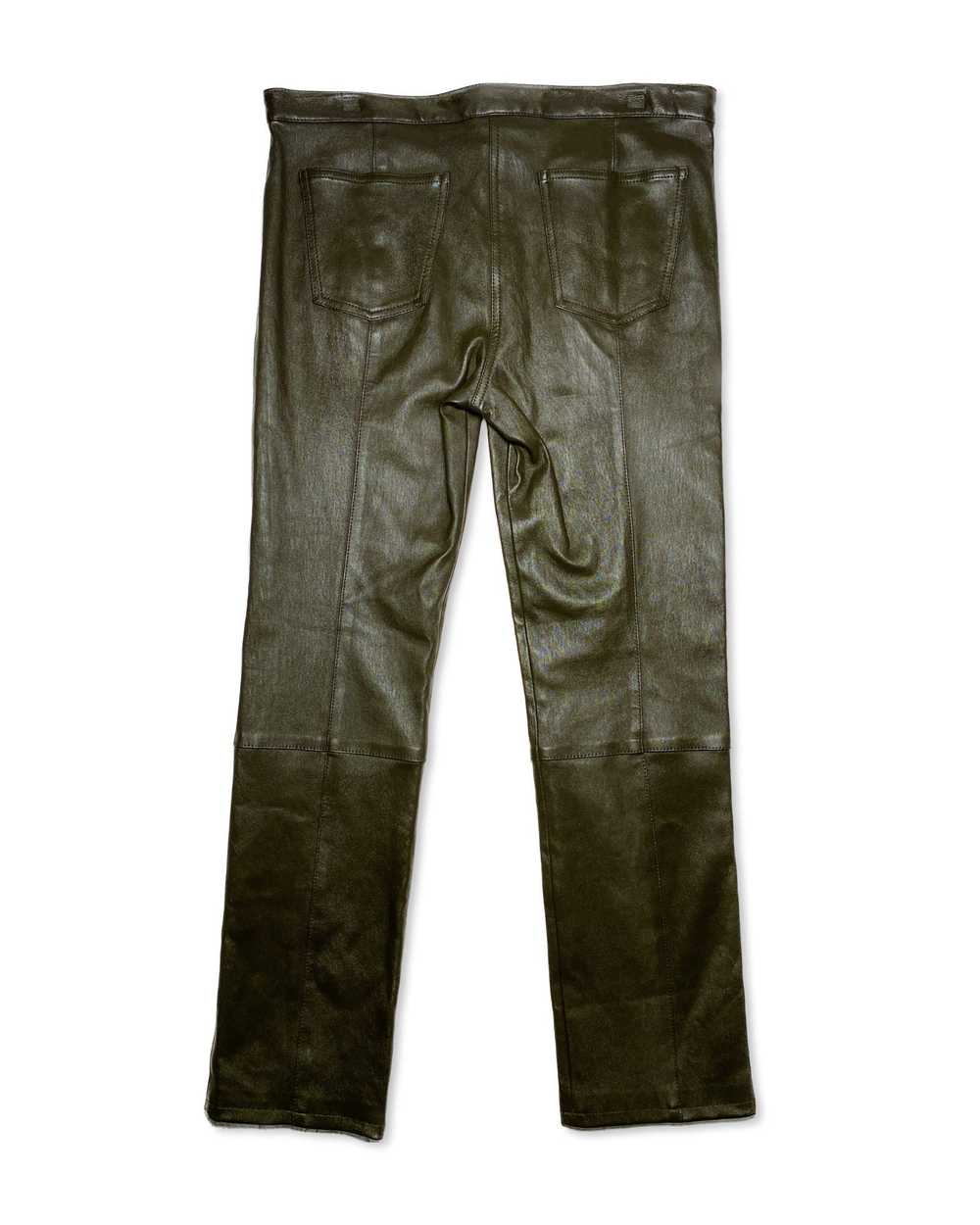 The Row THE ROW DARK GREEN SLIM LEATHER PANTS - image 2