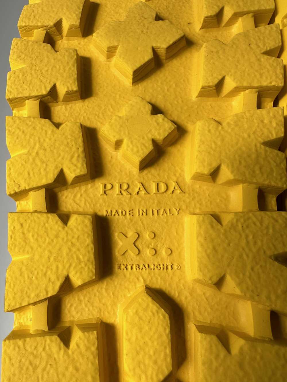 Prada Prada Logo Rubber Pool Slides in Yellow - image 6