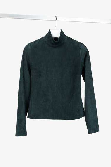 The Row The Row Beatty Dark Green Stretch-Suede Tu