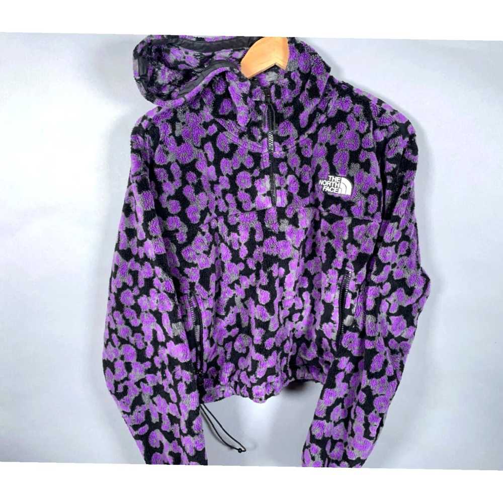 The North Face Cropped Quarter Zip Purple Leopard… - image 1