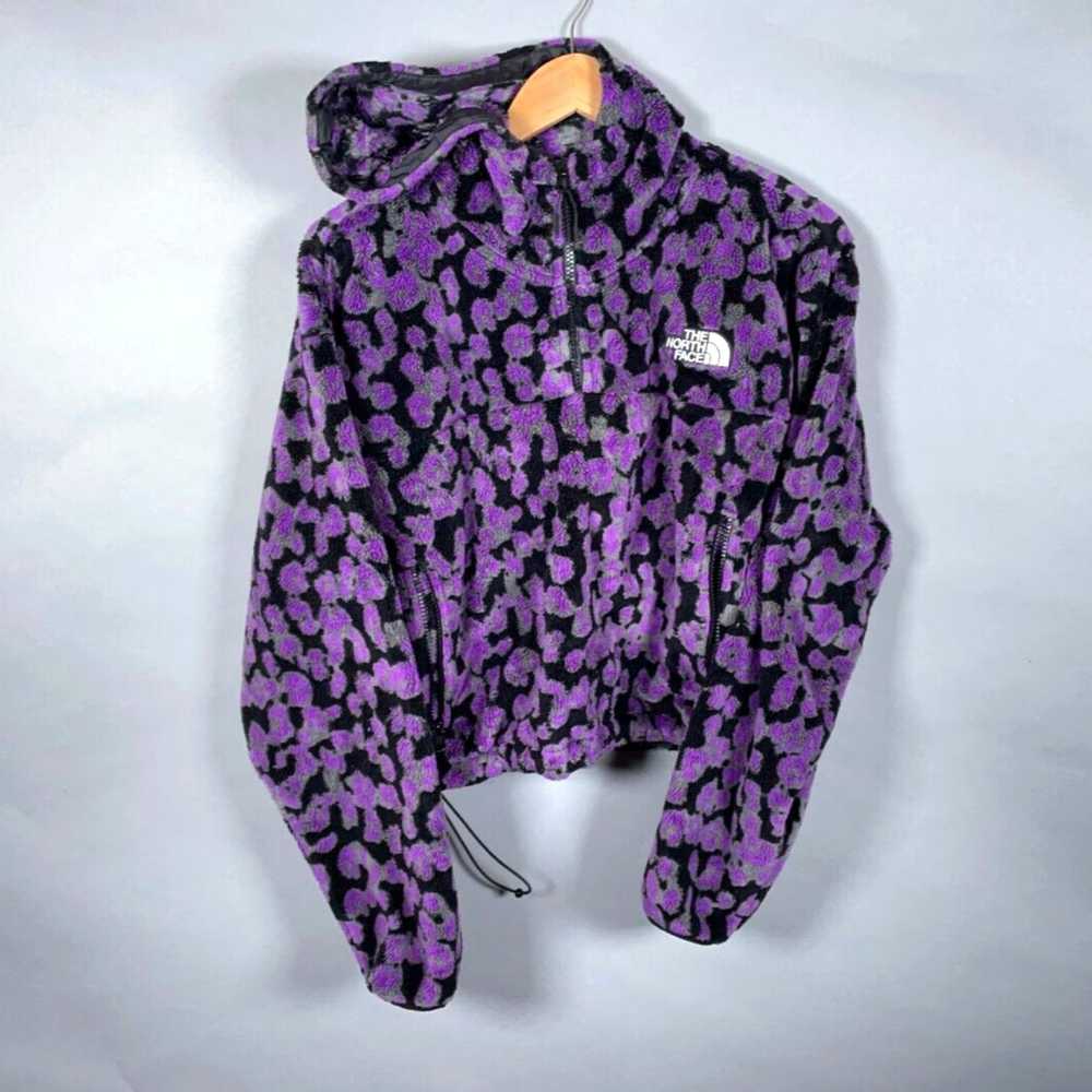 The North Face Cropped Quarter Zip Purple Leopard… - image 2