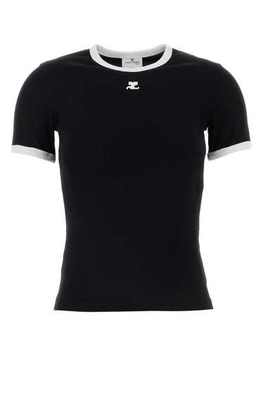 Courreges Black Cotton T-Shirt