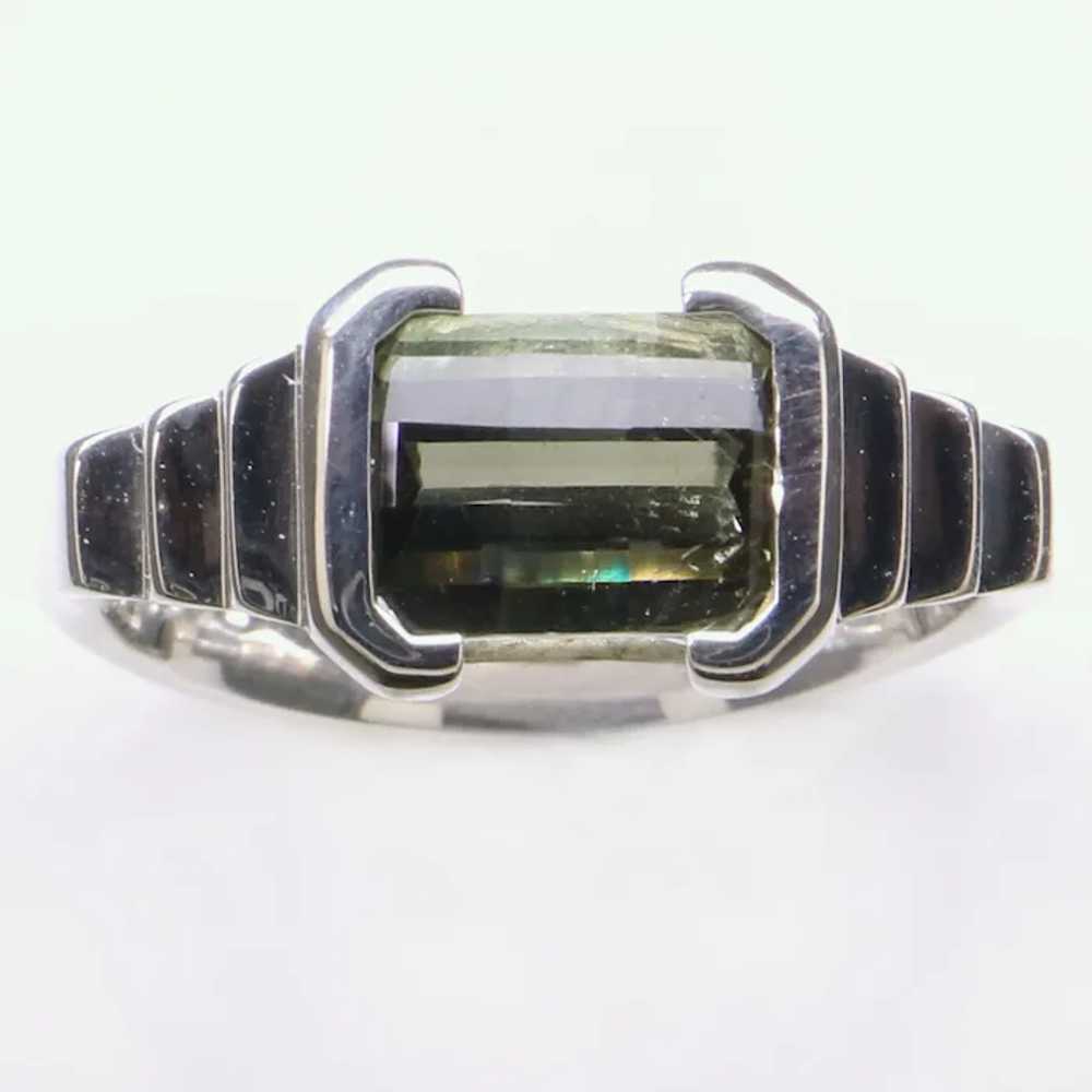 Sterling Silver Green Tourmaline Ring - image 3