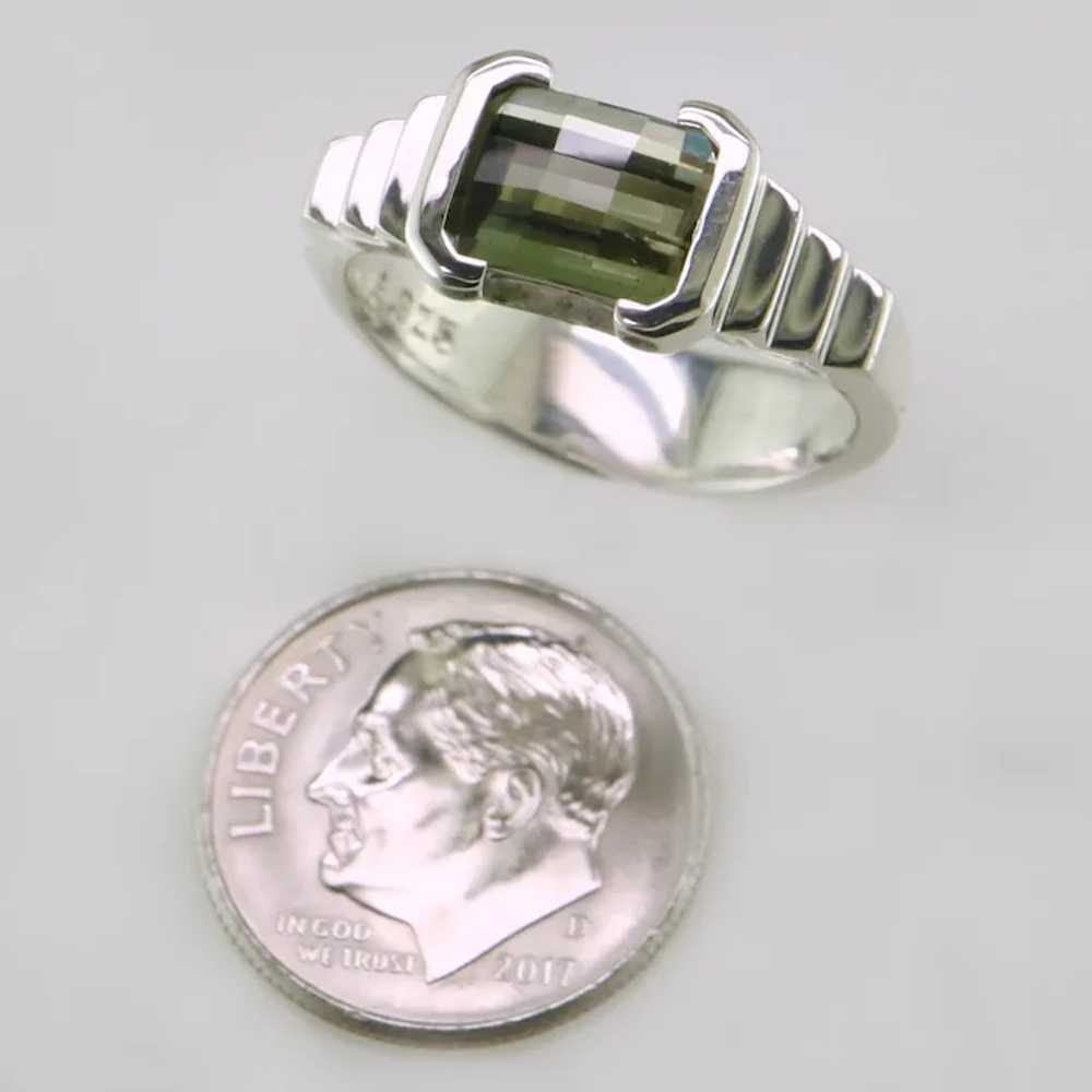 Sterling Silver Green Tourmaline Ring - image 7