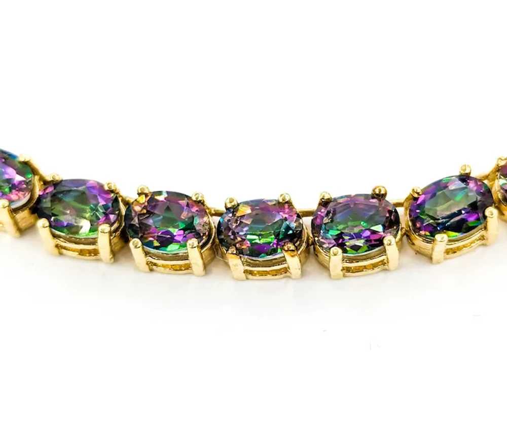 Colorful Mystic Topaz Tennis Necklace in 14k Yell… - image 3