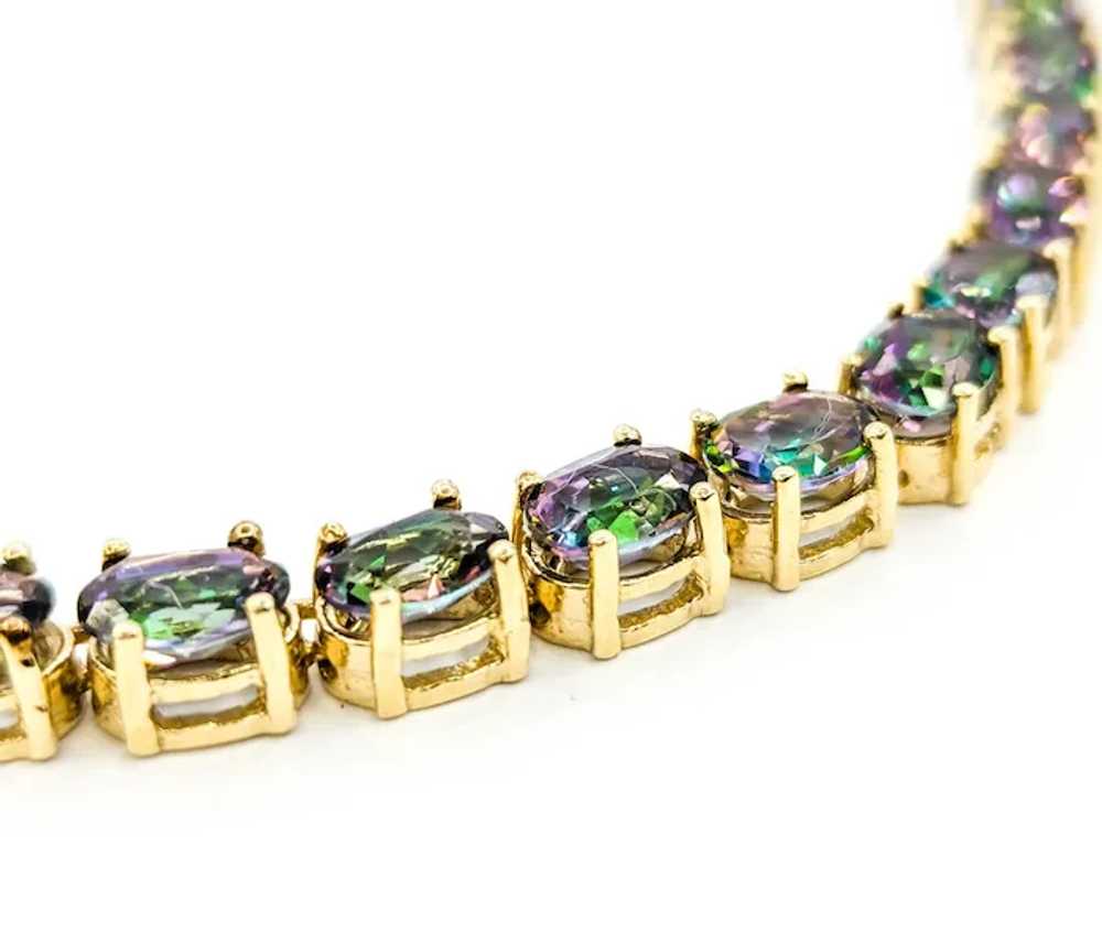 Colorful Mystic Topaz Tennis Necklace in 14k Yell… - image 4