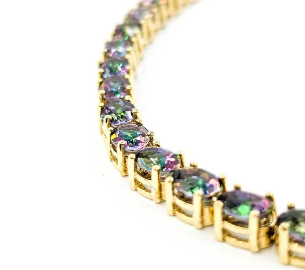 Colorful Mystic Topaz Tennis Necklace in 14k Yell… - image 5