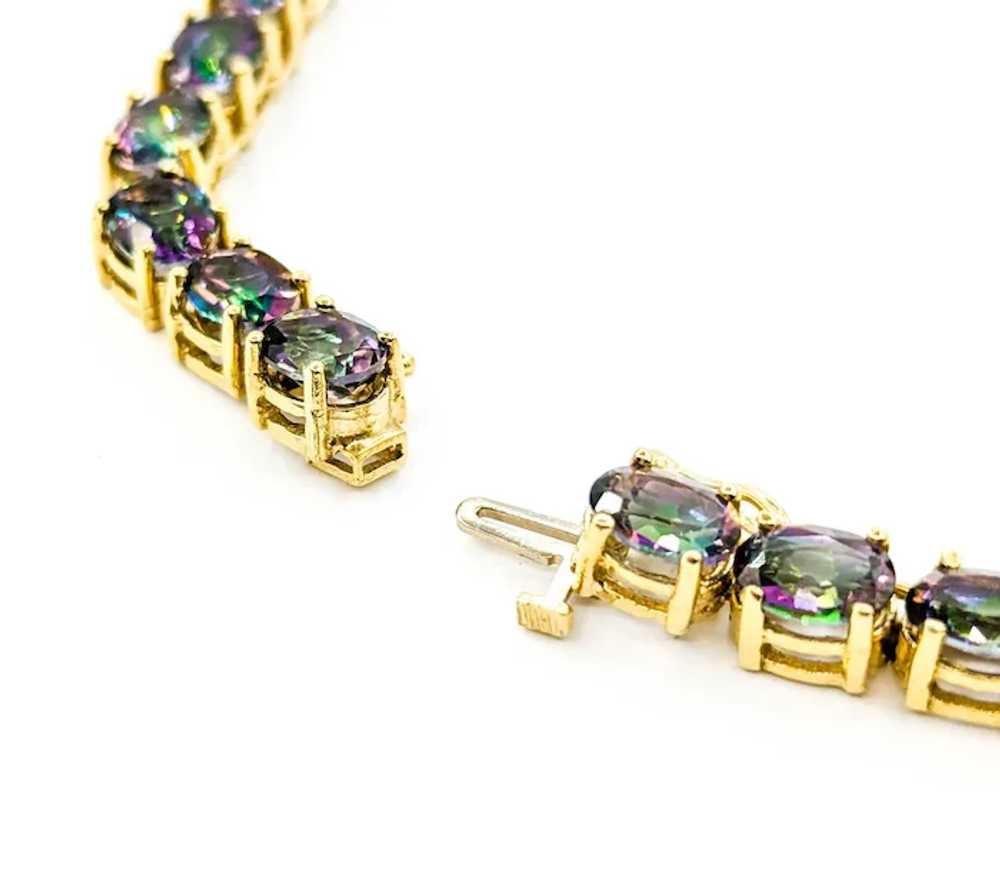 Colorful Mystic Topaz Tennis Necklace in 14k Yell… - image 8