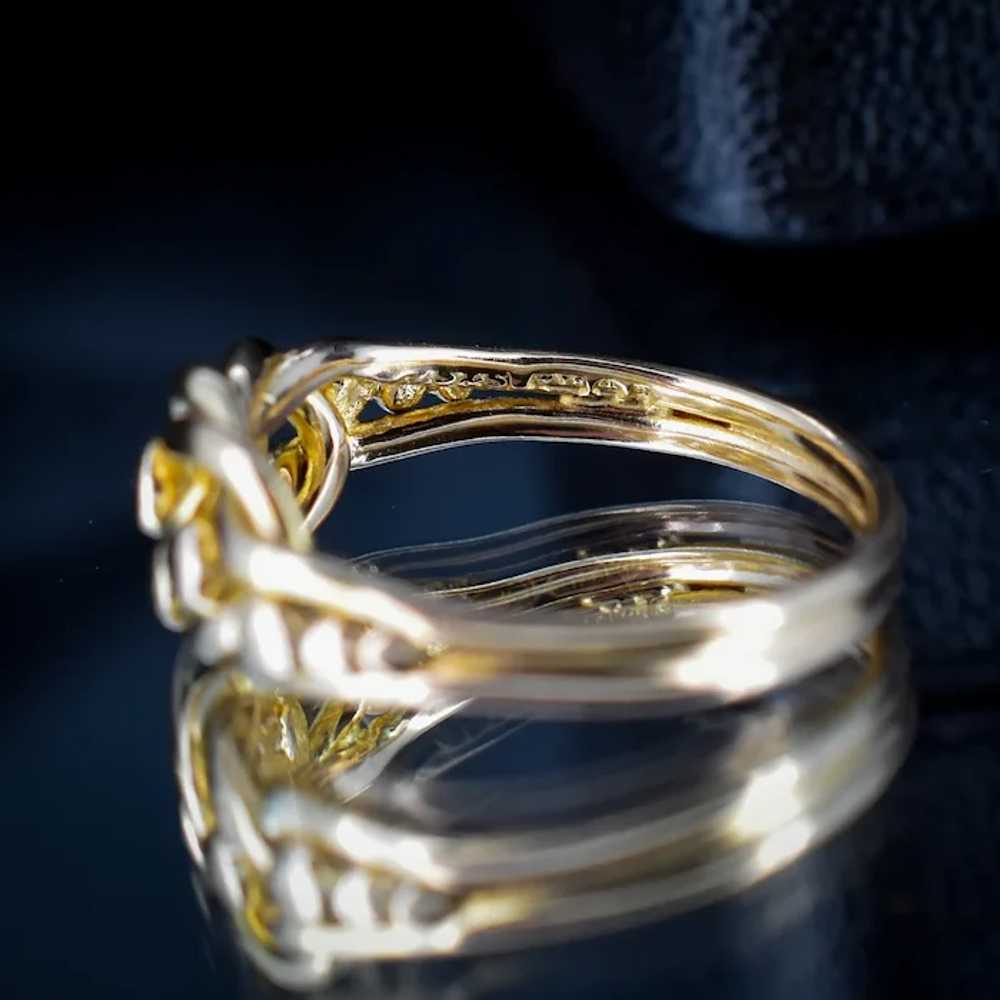 Antique Victorian Lovers Knot 18ct Yellow Gold Ri… - image 9