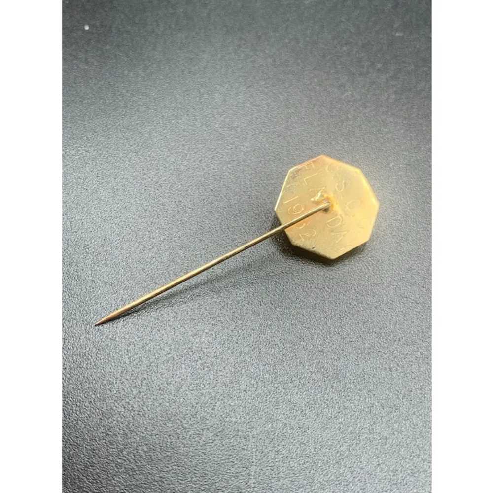 14k Gold Golf Stick Pin Lapel Pin Diamond Accents… - image 3