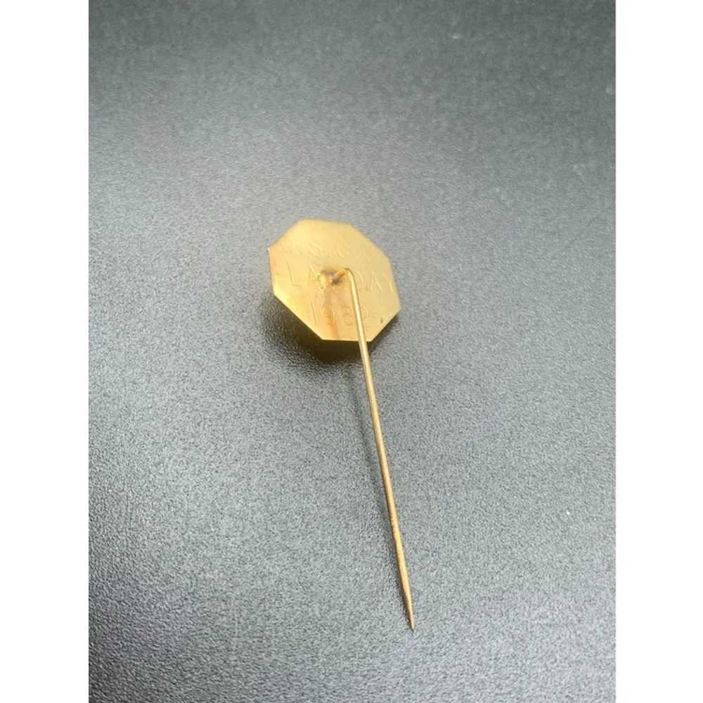 14k Gold Golf Stick Pin Lapel Pin Diamond Accents… - image 4