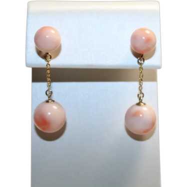 Precious Pink Angel Skin Coral Earrings