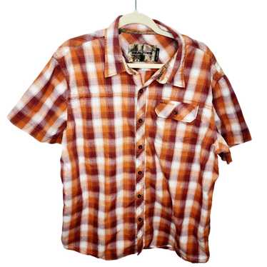 Realtree Realtree Men's Orange Plaid Button Front… - image 1