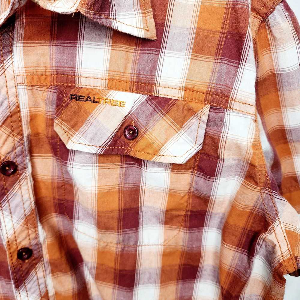 Realtree Realtree Men's Orange Plaid Button Front… - image 3