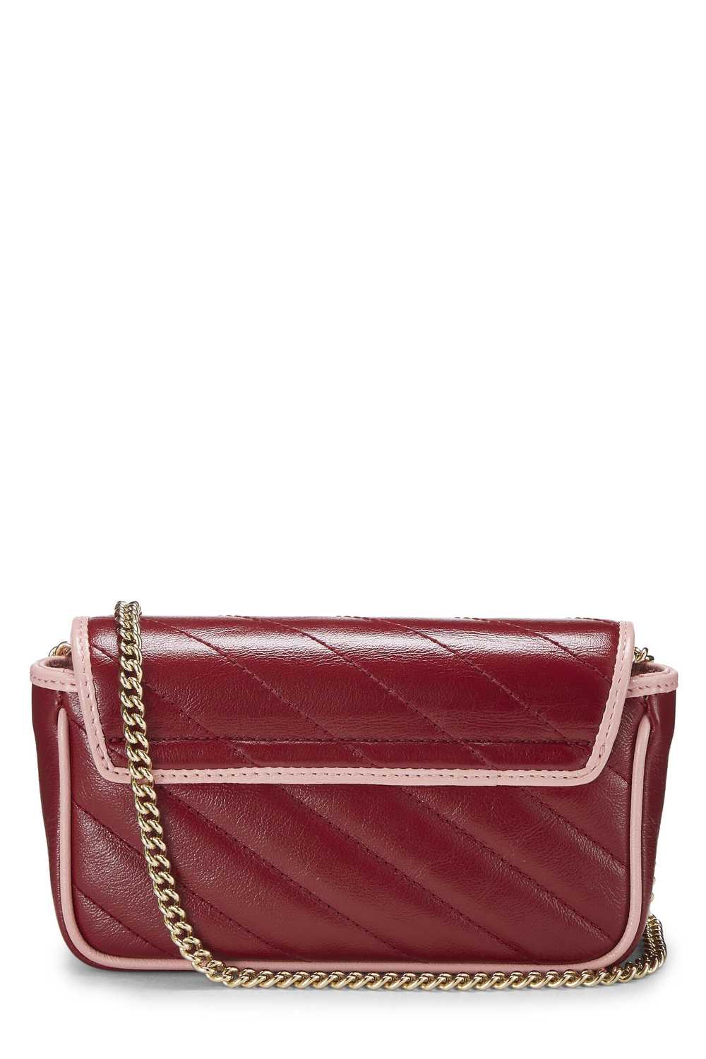 Red Leather Torchon GG Marmont Shoulder Bag Min S… - image 4