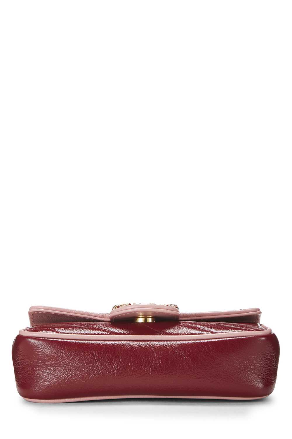 Red Leather Torchon GG Marmont Shoulder Bag Min S… - image 5