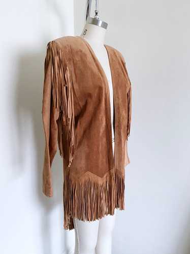 90's Brown Suede Fringe Jacket - image 1