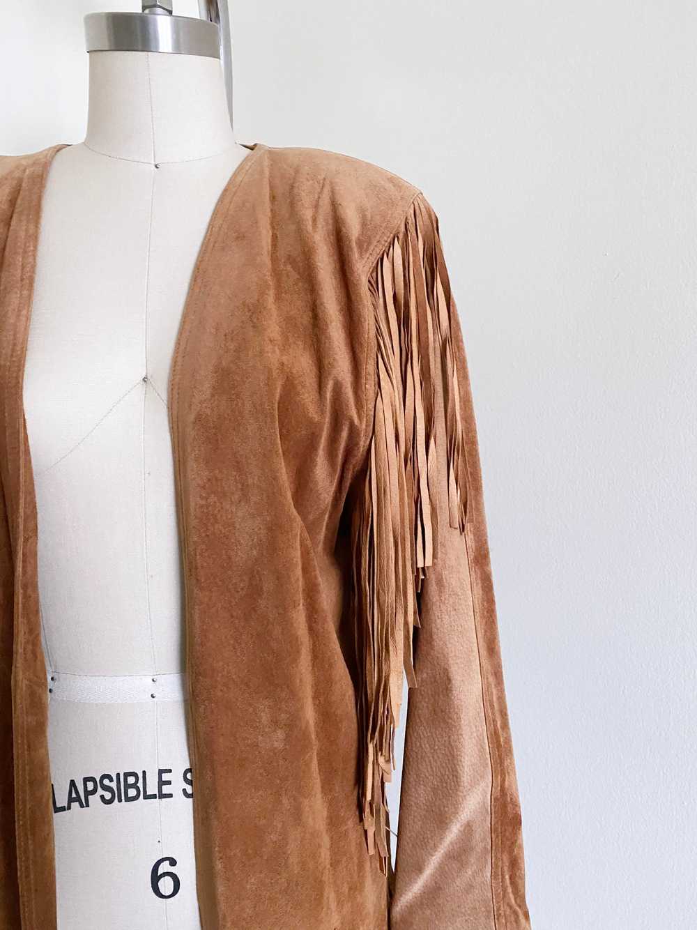 90's Brown Suede Fringe Jacket - image 3