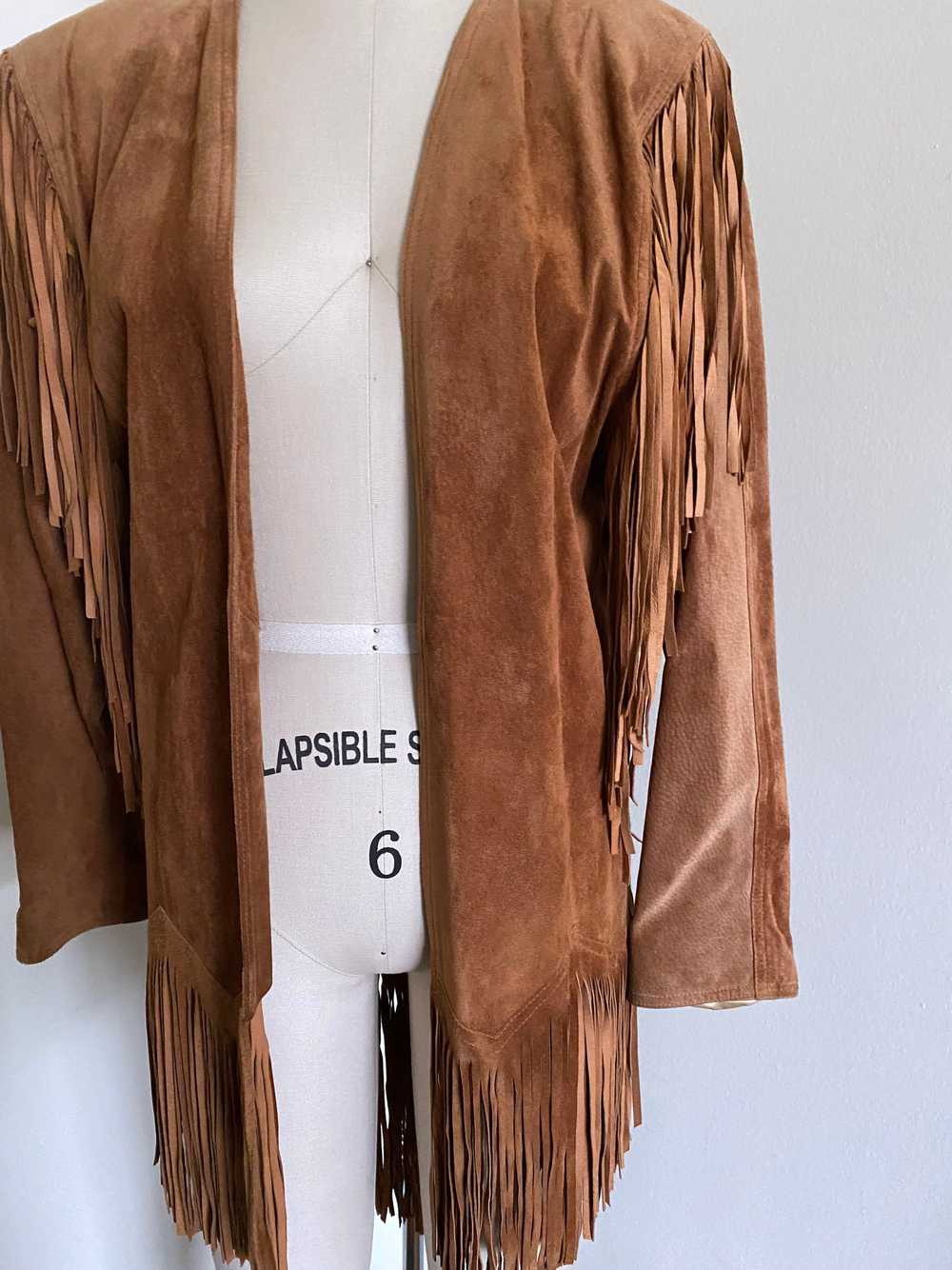 90's Brown Suede Fringe Jacket - image 4