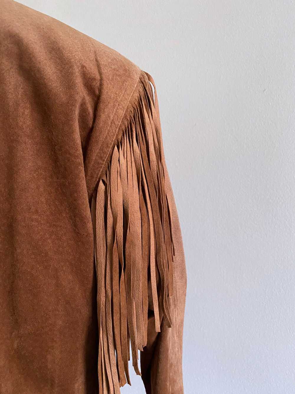 90's Brown Suede Fringe Jacket - image 5