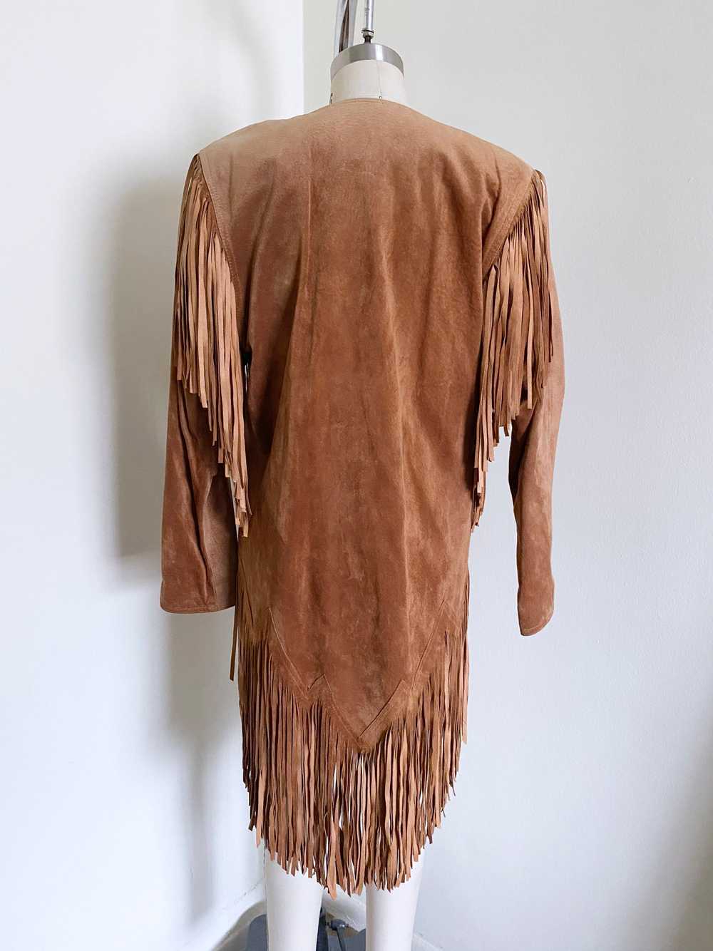 90's Brown Suede Fringe Jacket - image 7