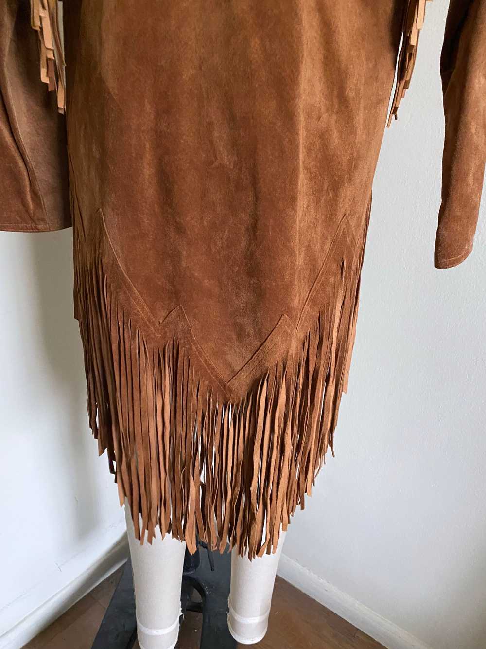 90's Brown Suede Fringe Jacket - image 8