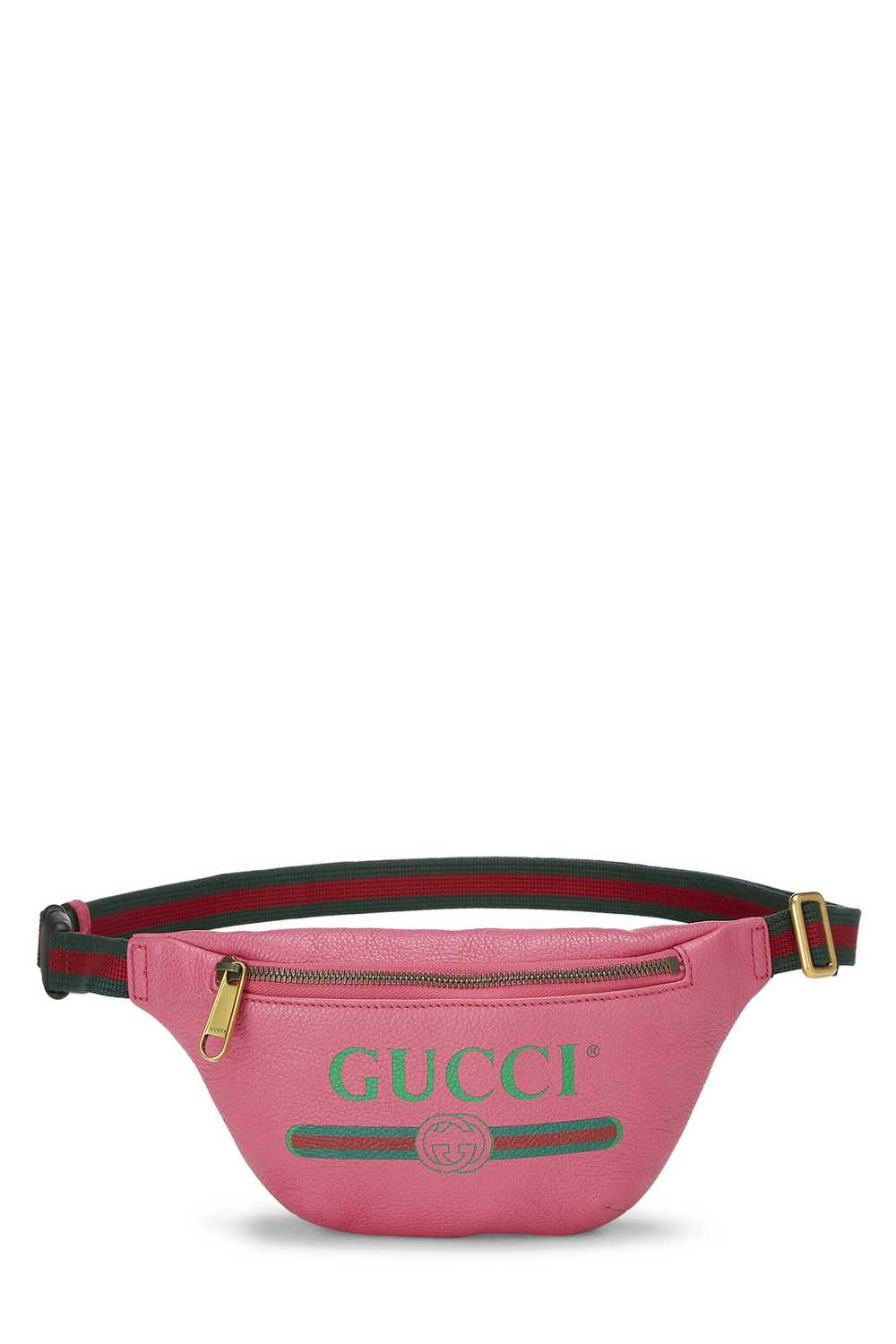 Pink Leather Logo Printed Belt Bag Small Send in … - image 1