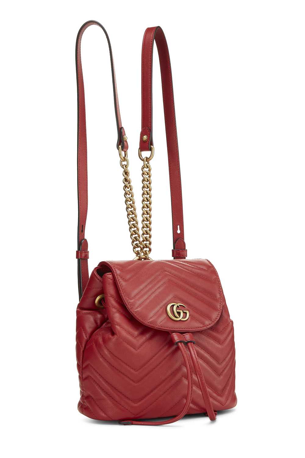 Red Leather GG Marmont Backpack Small Send in SMS… - image 2