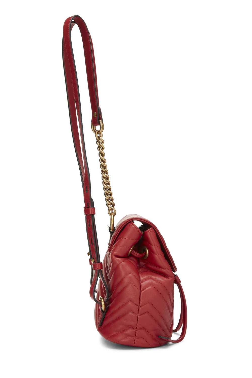 Red Leather GG Marmont Backpack Small Send in SMS… - image 3