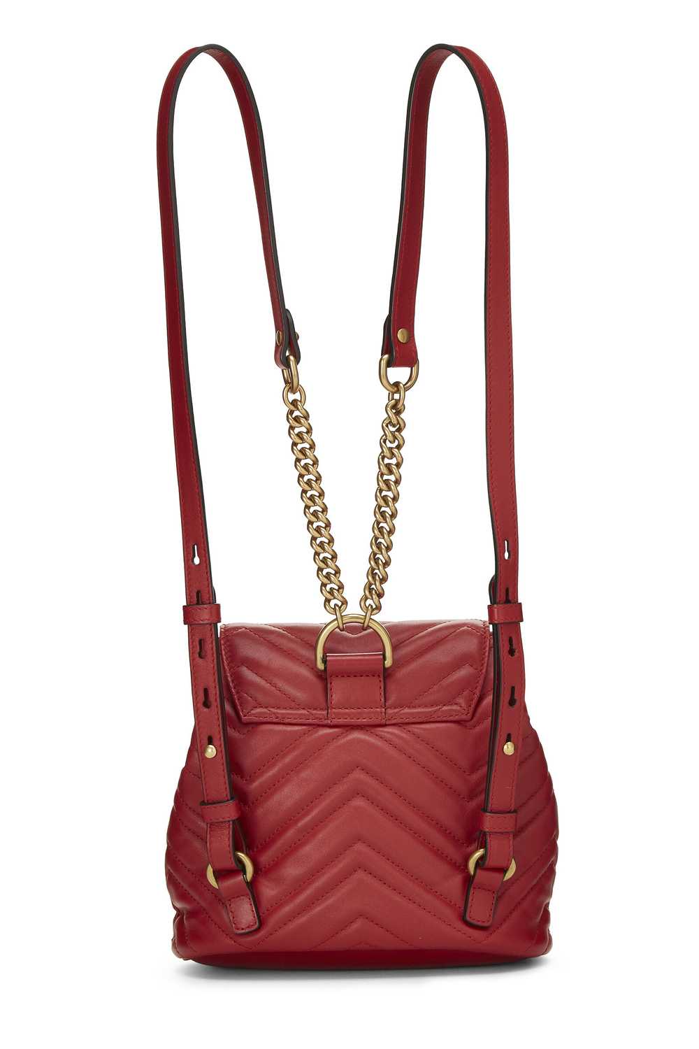 Red Leather GG Marmont Backpack Small Send in SMS… - image 4