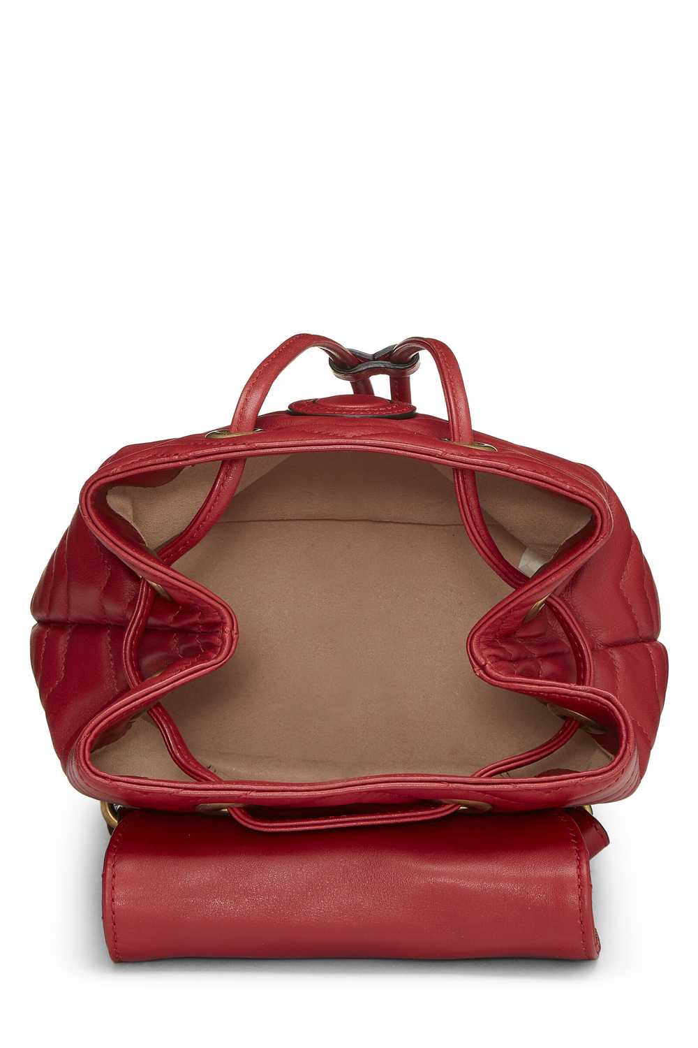 Red Leather GG Marmont Backpack Small Send in SMS… - image 6