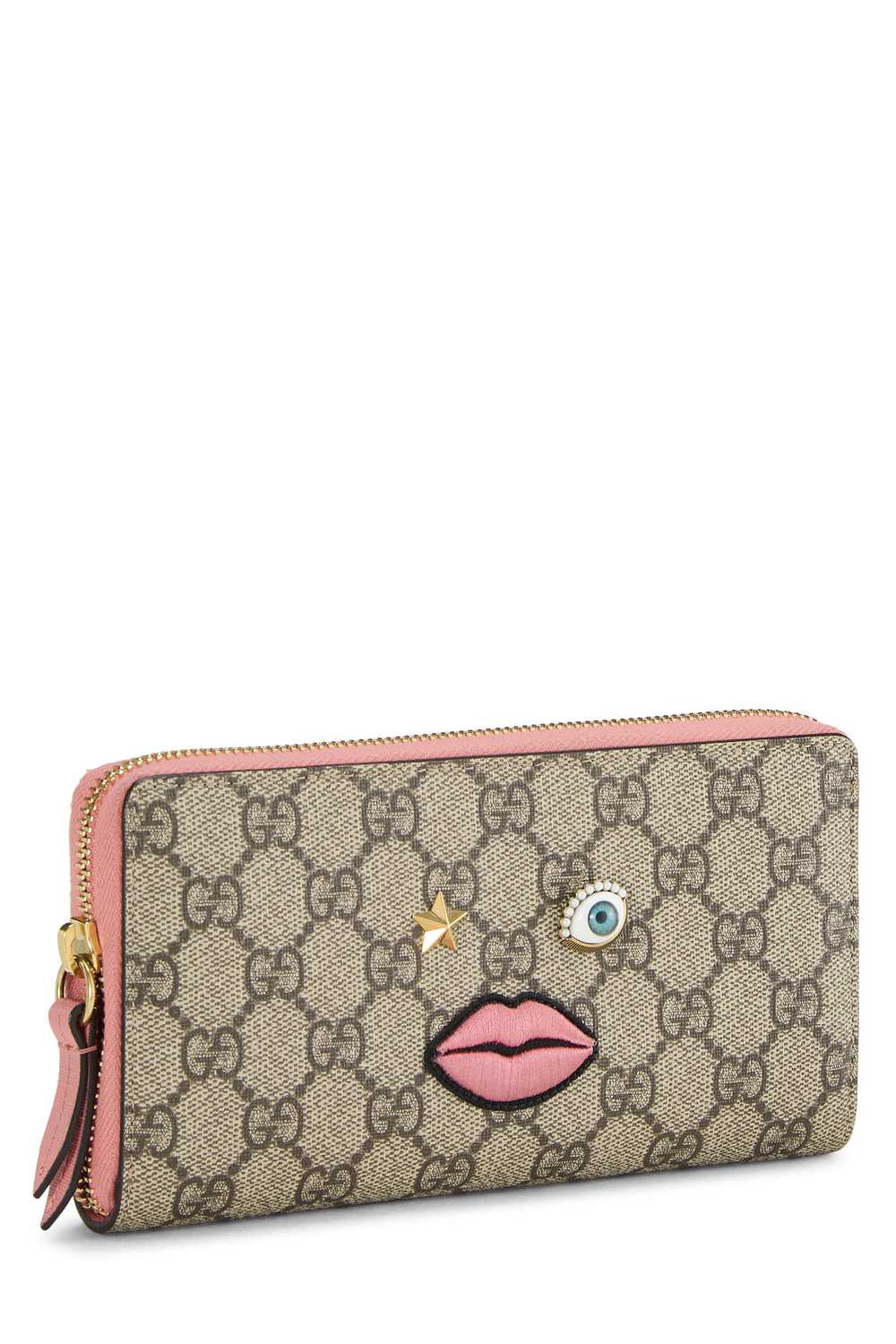 Pink GG Supreme Canvas Face Zip Around Wallet Sen… - image 2