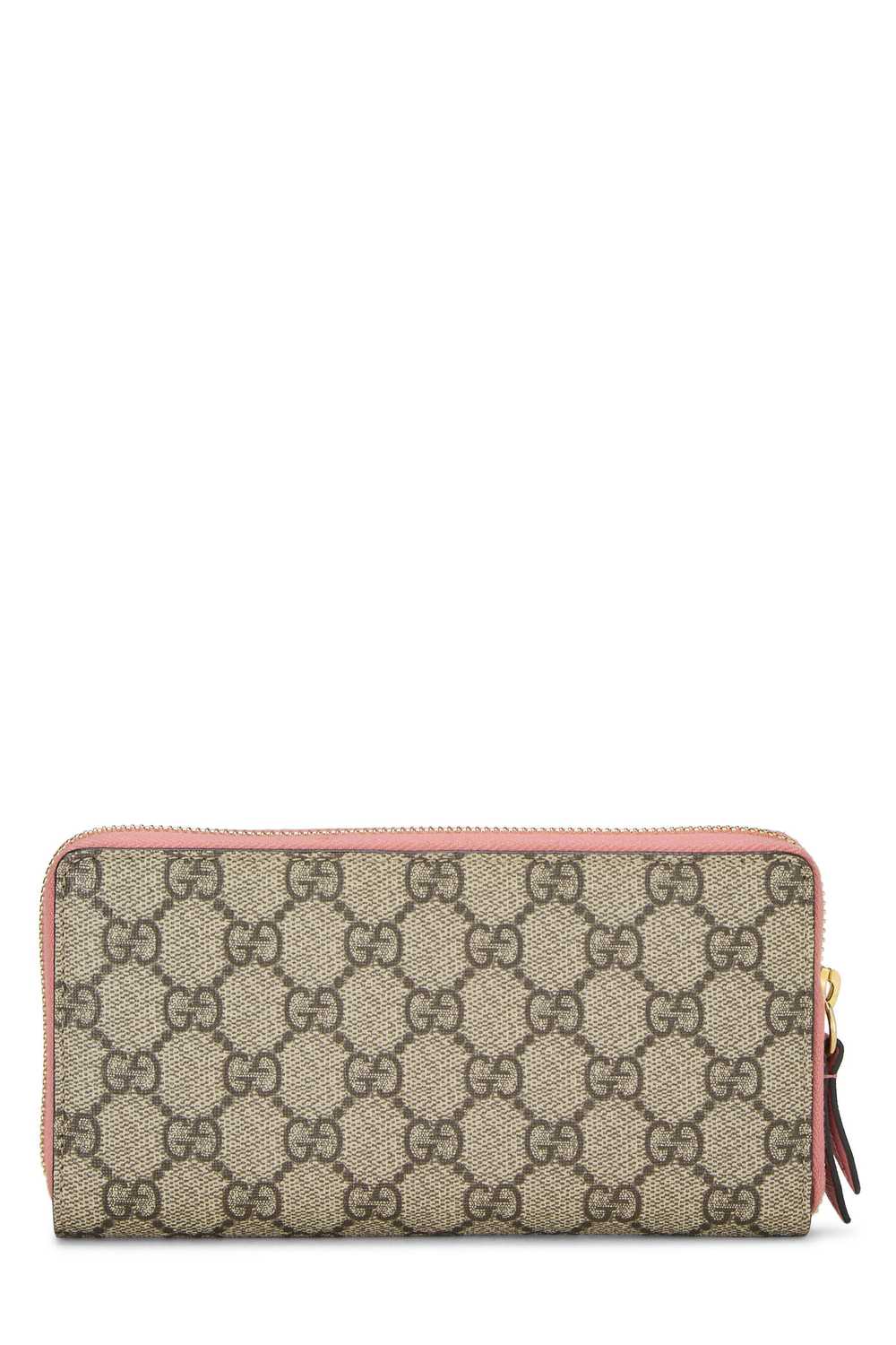 Pink GG Supreme Canvas Face Zip Around Wallet Sen… - image 3