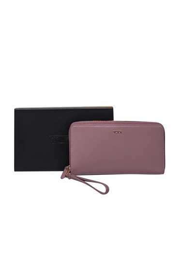 Tumi - Lavender Iridescent Leather Zipper Wallet