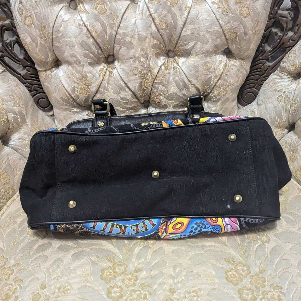 Christian Audigier Painted Shoulder Bag Satchel - image 3