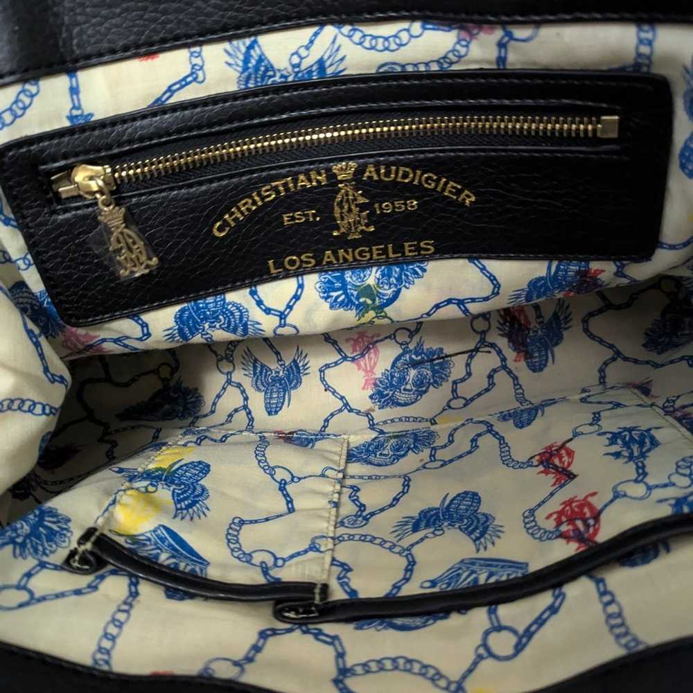 Christian Audigier Painted Shoulder Bag Satchel - image 4