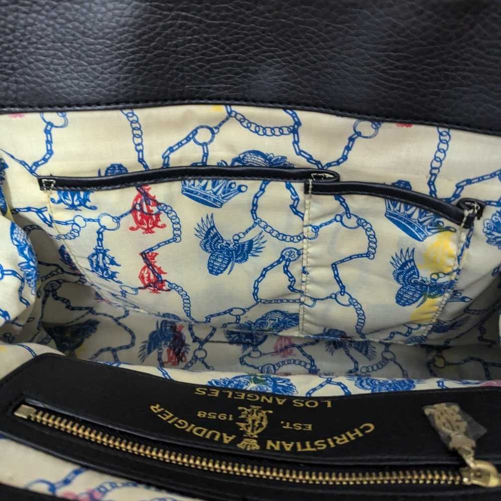 Christian Audigier Painted Shoulder Bag Satchel - image 5