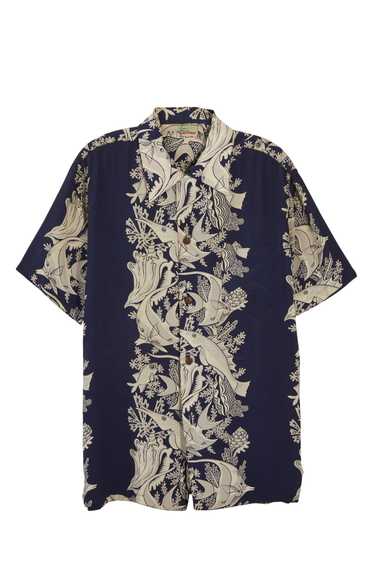 Blue Fish & Shell Royal Hawaiian Shirt Send in SMS