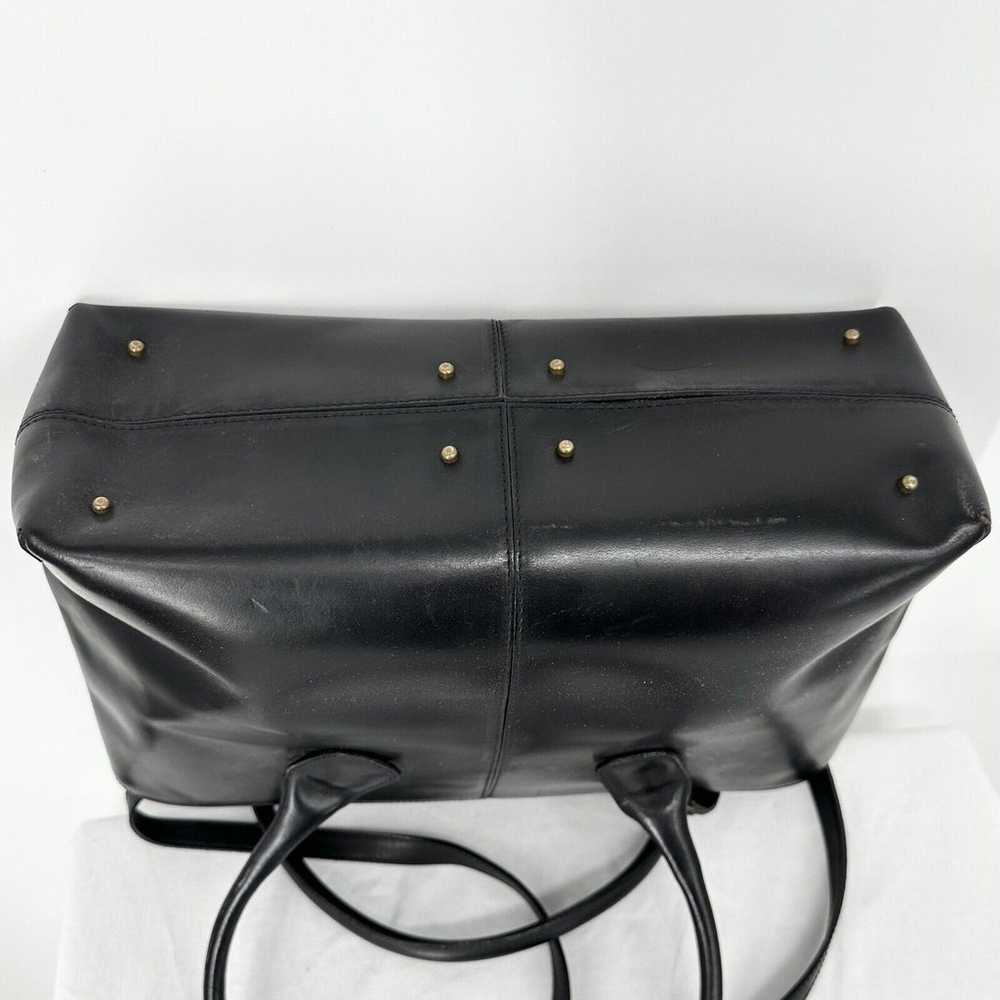 Vintage Jaeger Shoulder Black Leather Satchel Cro… - image 4