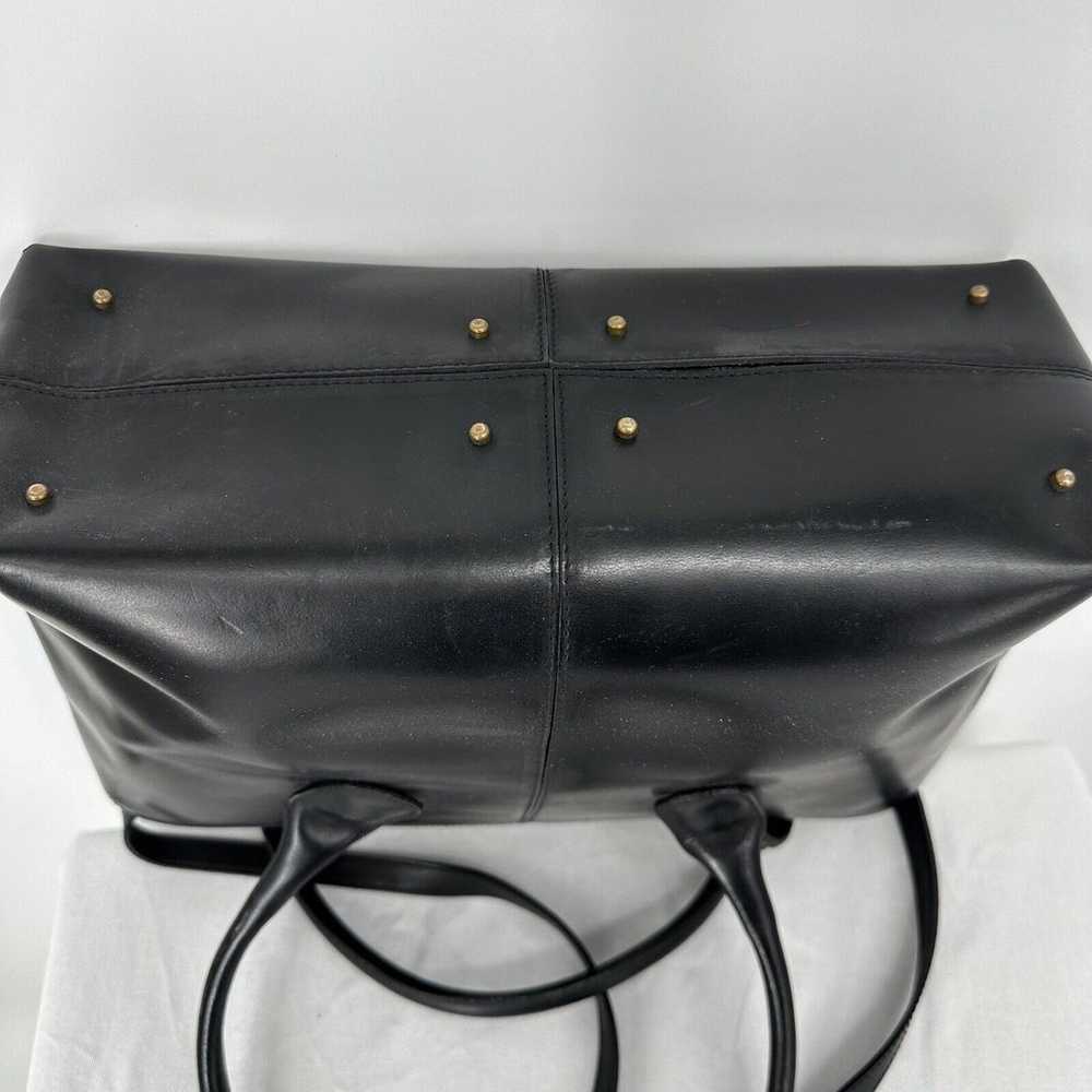 Vintage Jaeger Shoulder Black Leather Satchel Cro… - image 5