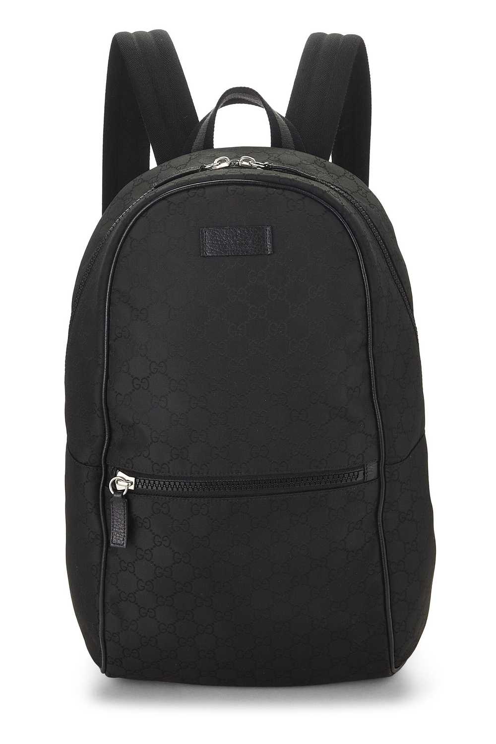 Black GG Nylon Slim Backpack Send in SMS Send in … - image 1