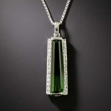 Estate Tourmaline And Diamond Pendant