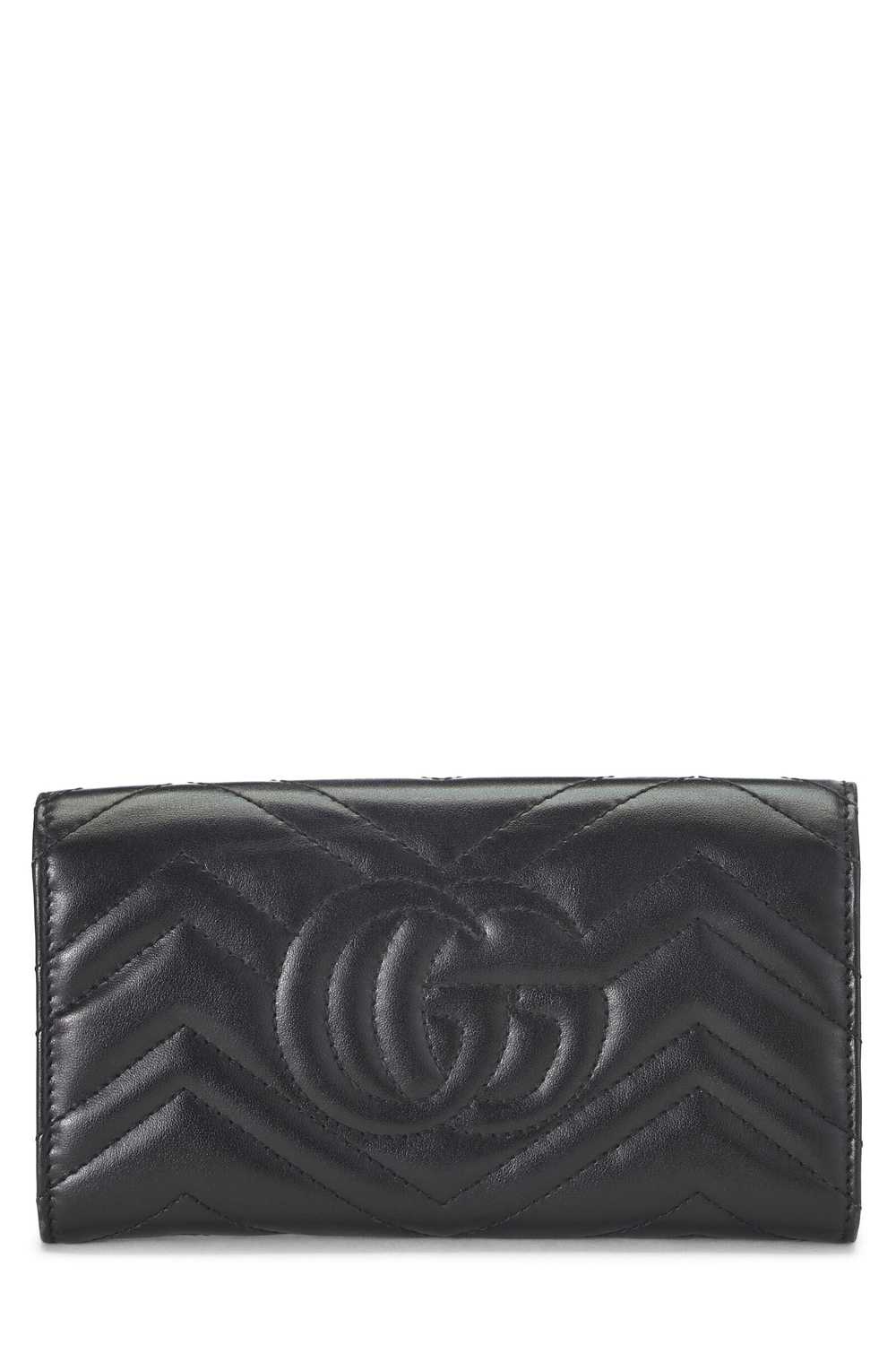 Black Leather GG Marmont Continental Wallet Send … - image 3