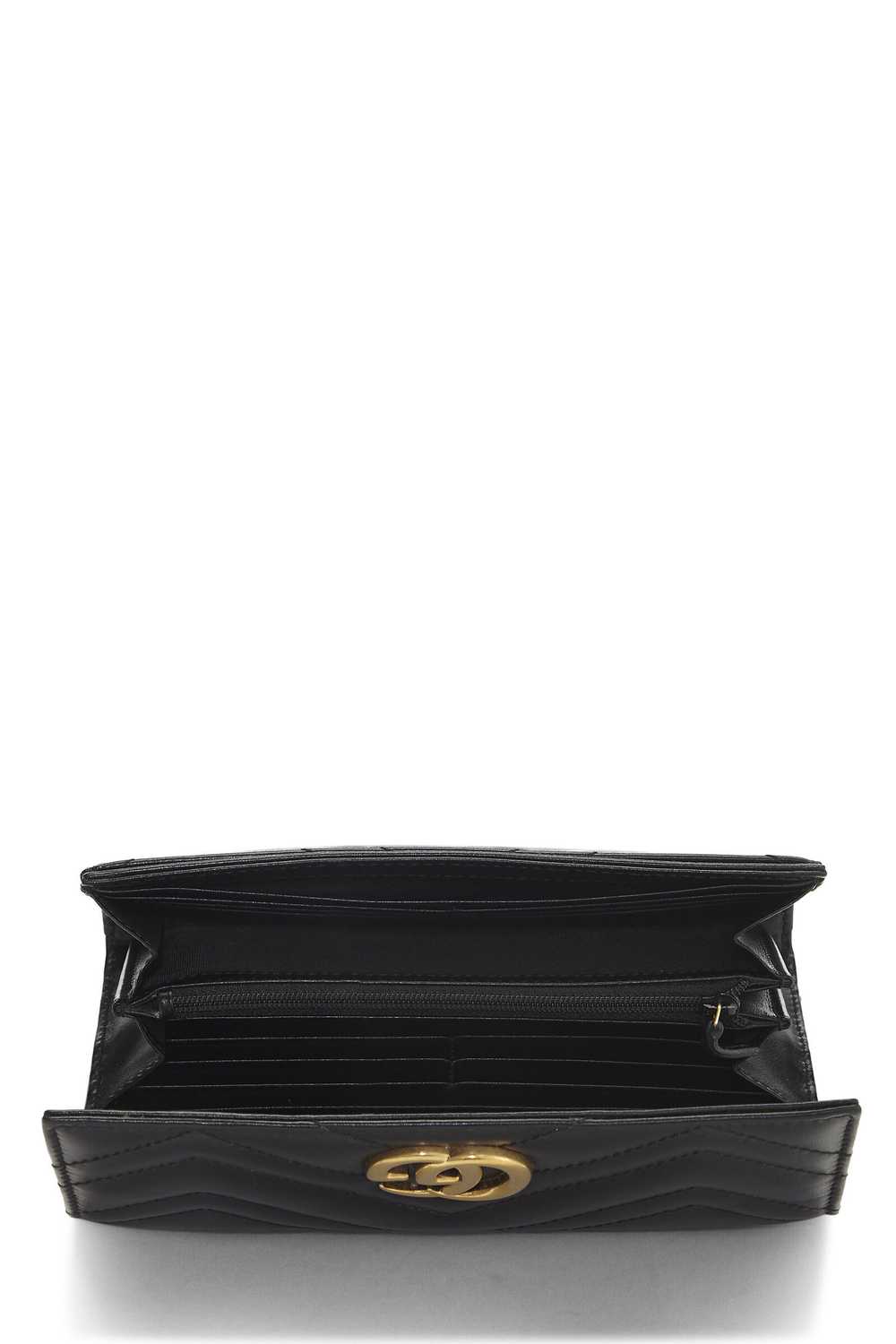 Black Leather GG Marmont Continental Wallet Send … - image 4