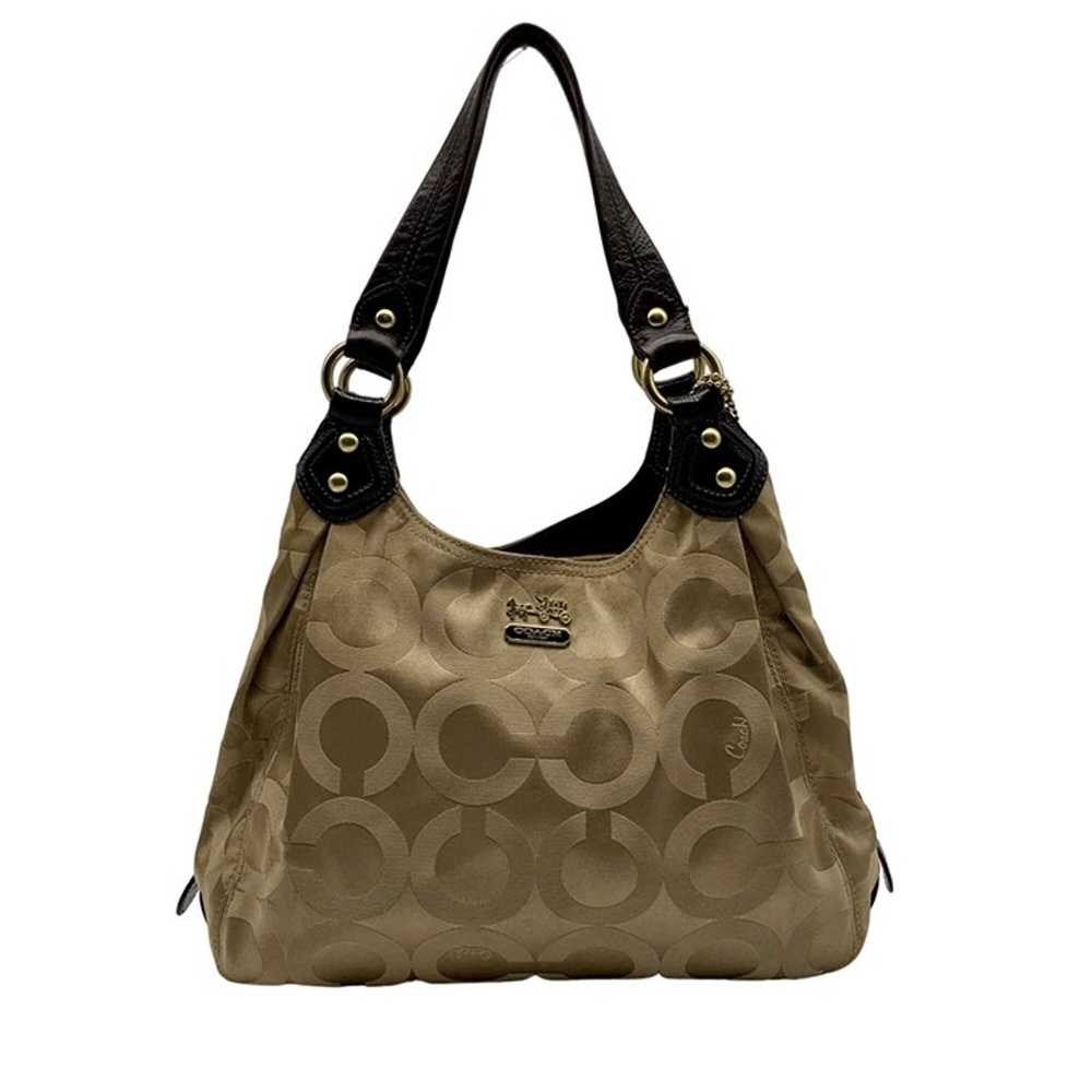 Coach Madison Beige Signature Op Art Sateen Maggi… - image 1