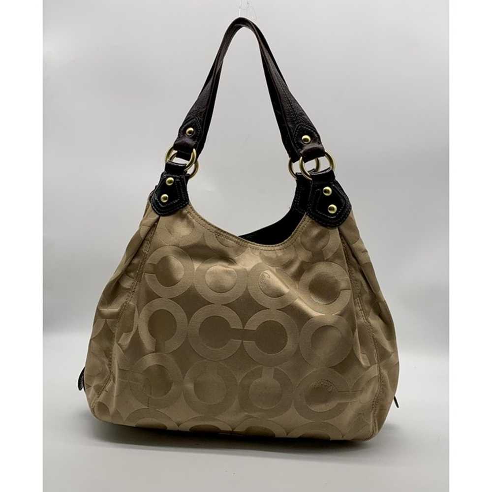 Coach Madison Beige Signature Op Art Sateen Maggi… - image 2